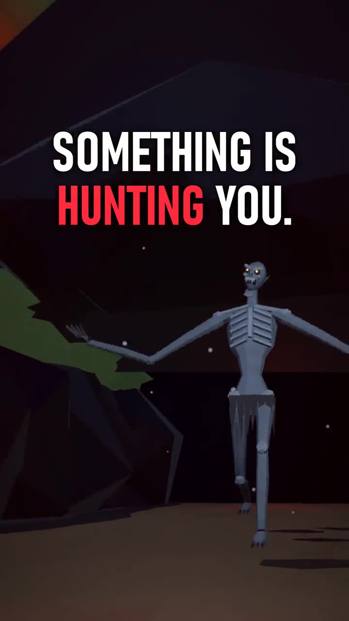 Wendigo Run gameplay: a runner with a torch on a forest trail at night